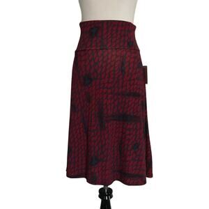 MWT LuLaRoe Azure Skirt Womens Size XS Navy Blue Dark Red snakeskin LLR NEW
